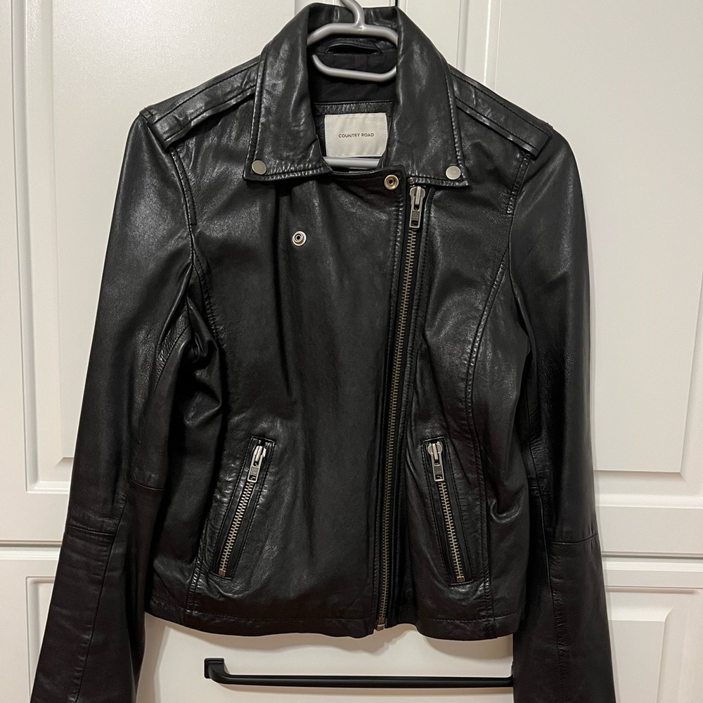Country Road Black Leather Jacket